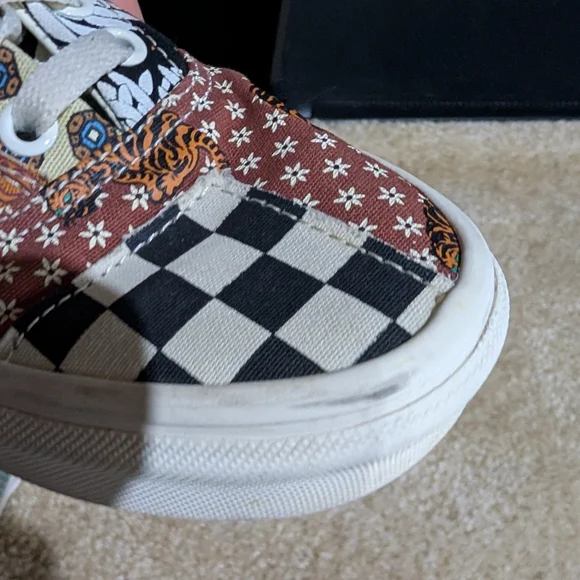 Vans Tiger Patchwork Era Skate Shoes Multicolor Laced Low Top Women's Sz 5 - Picture 6 of 6